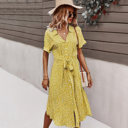 Fiorella™ - Vestido largo cuello en v estampado floral