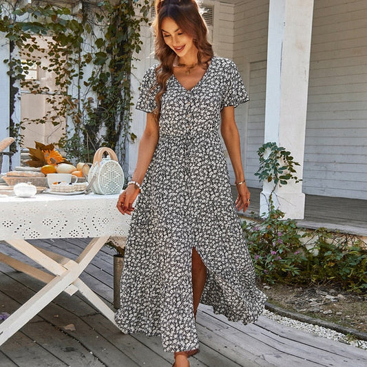 Amelia™ - Vestido largo con estampado Floral