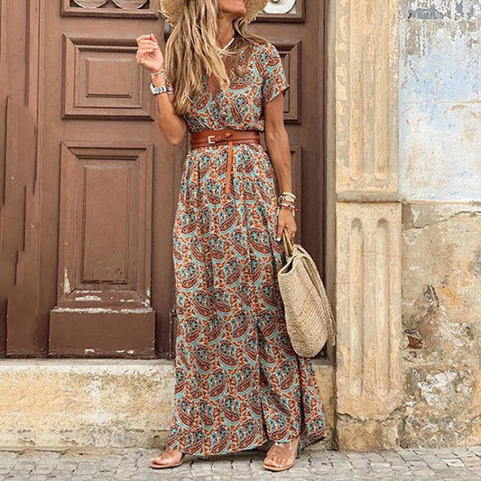 Penelope™ - Vestido largo estampado boho-chic